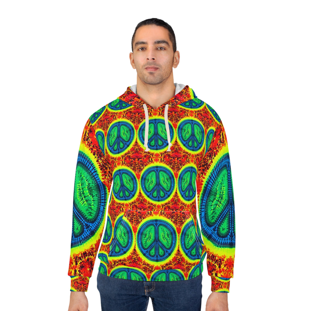 Peace Sign Fire Tie-Dye AOP Hoodie | JamminOn
