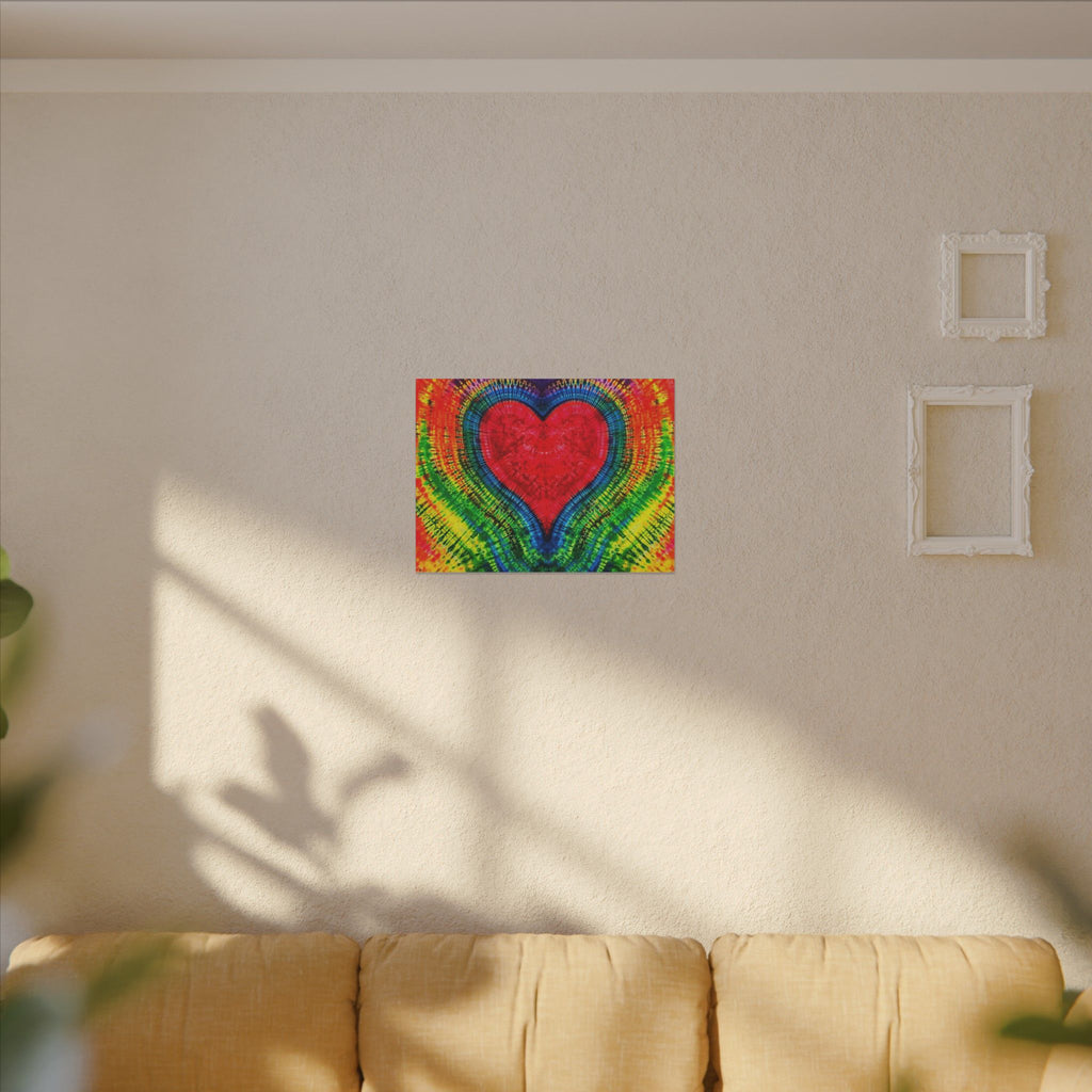 Rainbow Heart of Love Tie-Dye Canvas Print | JamminOn