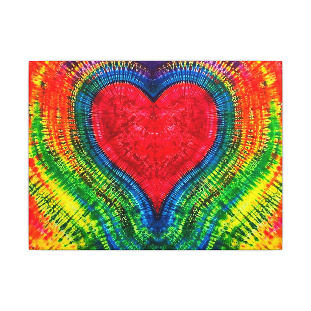 Rainbow Heart of Love Tie-Dye Canvas Print | JamminOn