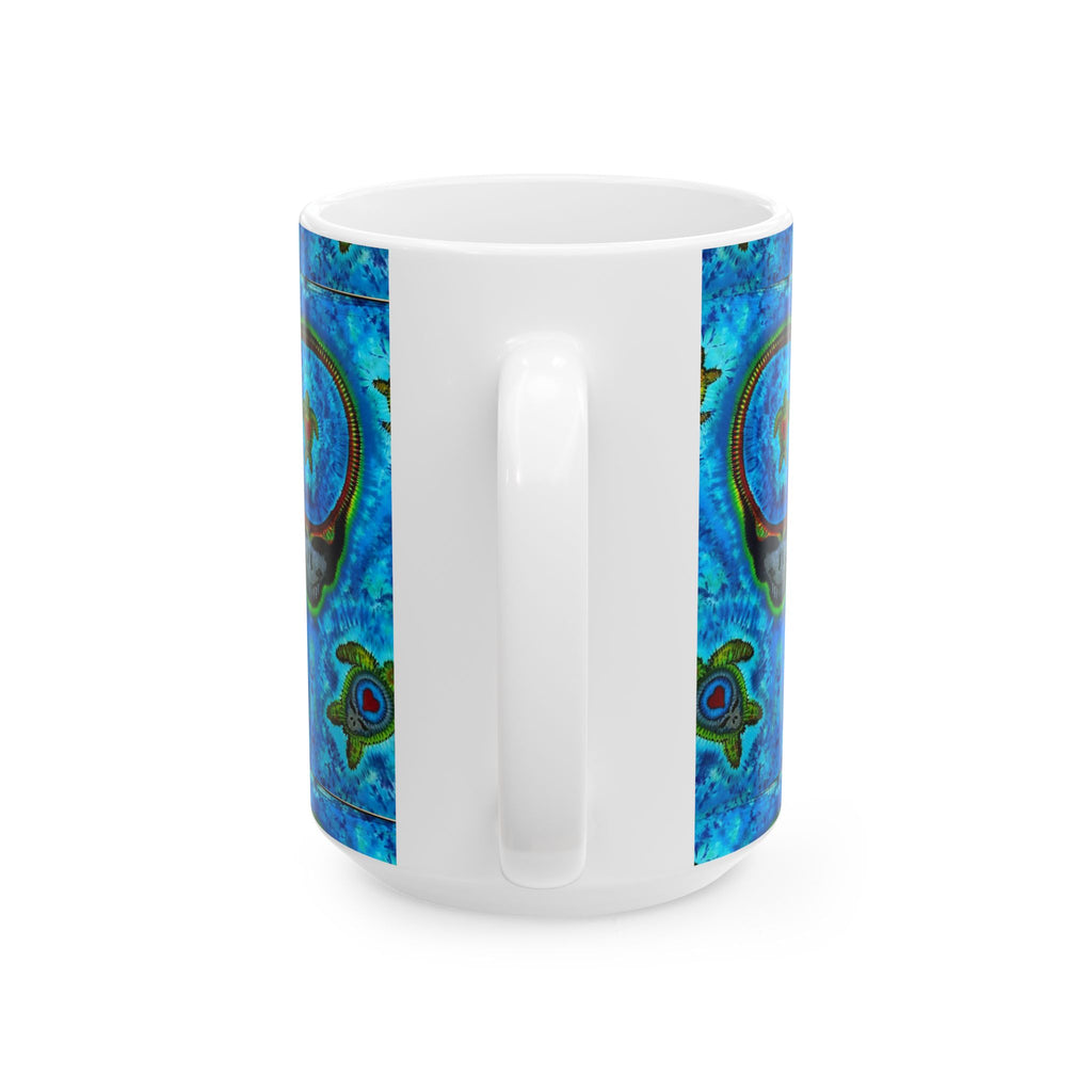 Peace Sign Fire Tie-Dye Ceramic Mug | JamminOn