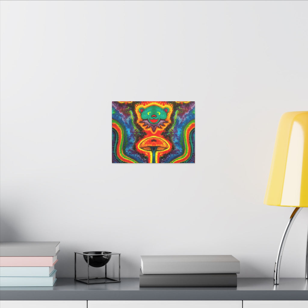 Bear and Mushroom Tie-Dye Canvas Print | JamminOn