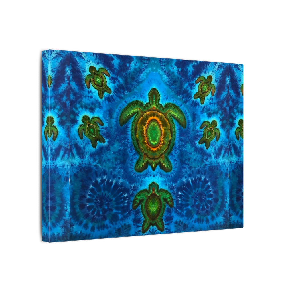 Sea Turtle Family Tie-Dye Canvas Print | JamminOn