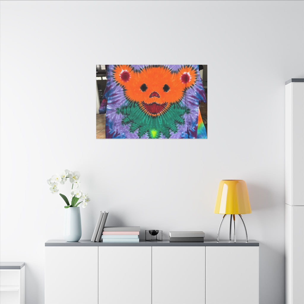 Orange Bear Radial Tie-Dye Wall Art Canvas Print | JamminOn