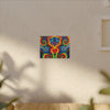 Blue Bear Heart Tie-Dye Canvas Print | JamminOn