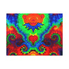 Orange Bear Rainbow Spirals Tie-Dye Canvas Print | JamminOn