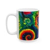 Purple Dancing Bear Hearts Tie-Dye Ceramic Mug | JamminOn