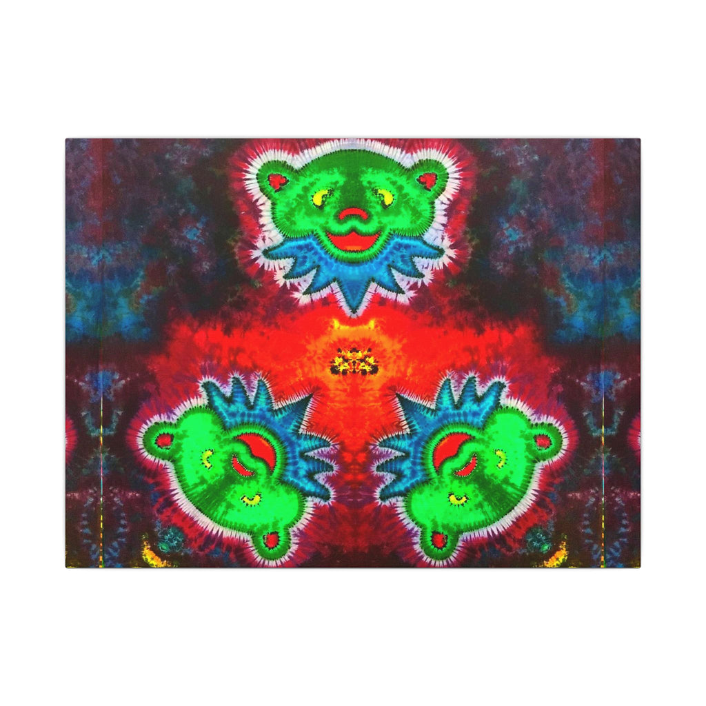 Triple Dancing Bears Tie-Dye Canvas Print | JamminOn