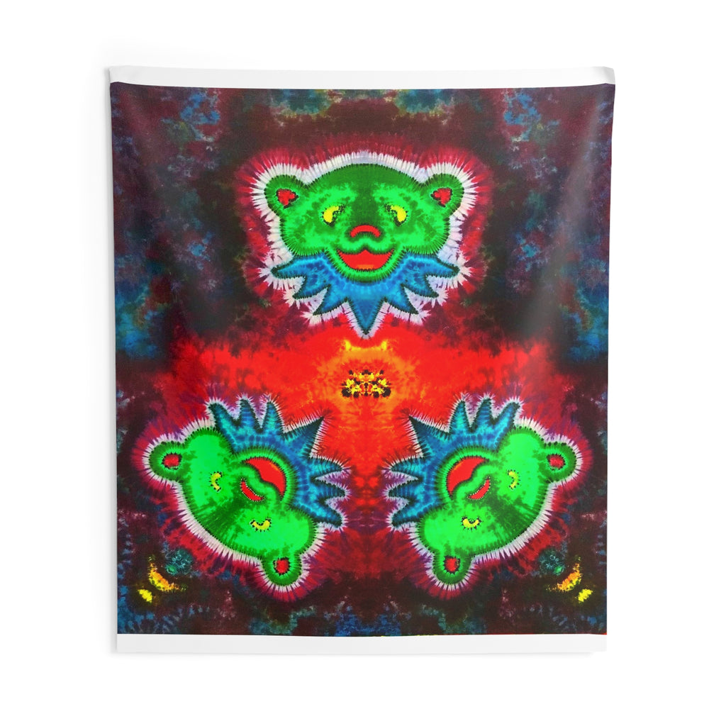 Triple Dancing Bears Tie-Dye Wall Tapestry | JamminOn