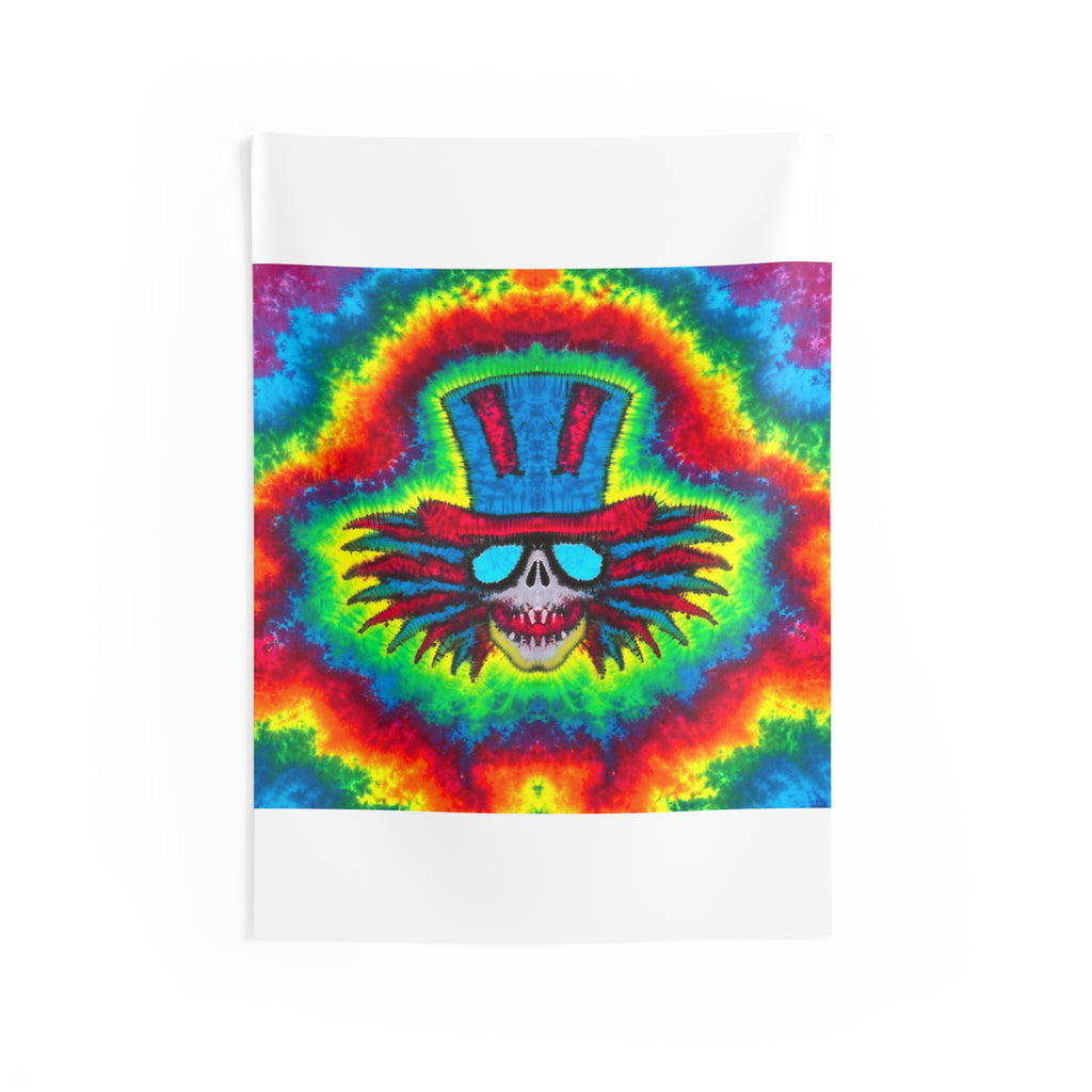 Top Hat Skull Starburst Tie-Dye Tapestry | JamminOn