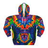 Purple Dancing Bear Hearts Tie-Dye AOP Hoodie | JamminOn