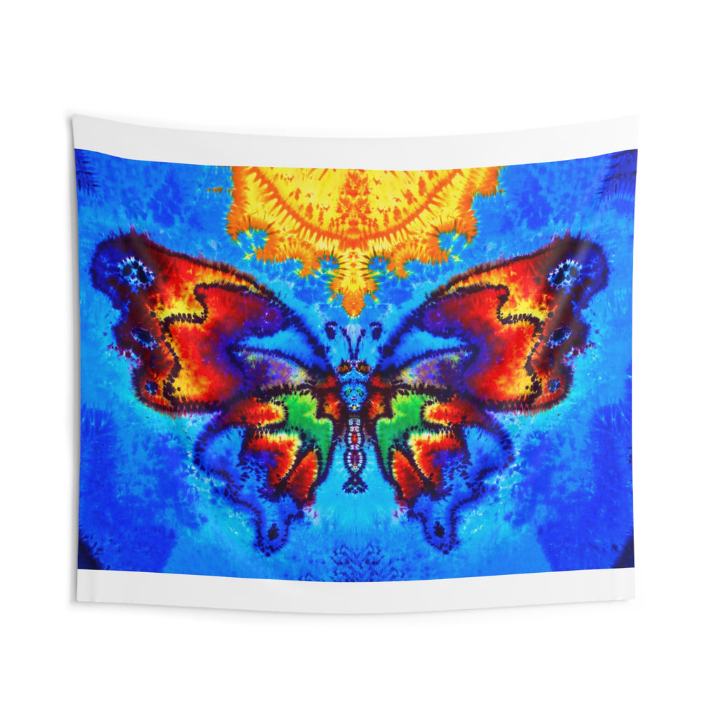 Blue Moth Tie-Dye Psychedelic Wall Tapestry | JamminOn