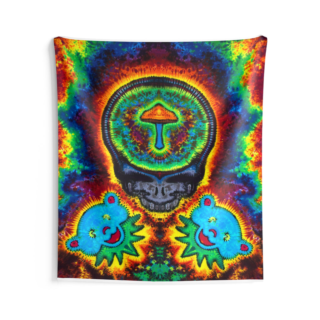 Mushroom Skull Mandala Tie-Dye Tapestry | JamminOn