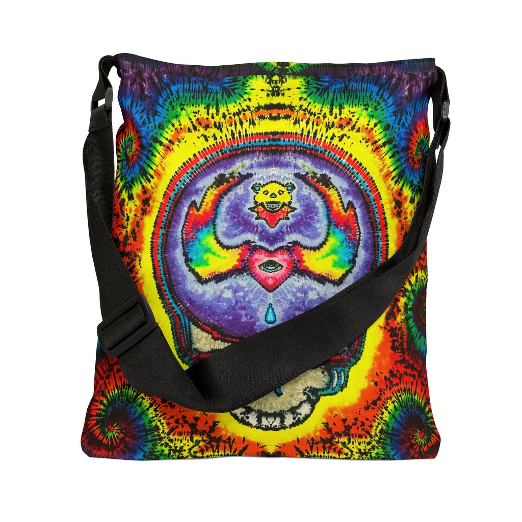 Stealie Skull Bear Heart Tie-Dye Tote Bag | JamminOn
