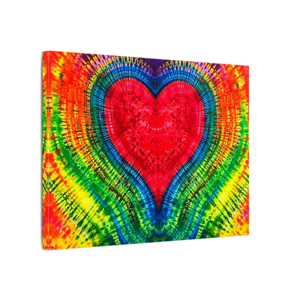 Rainbow Heart of Love Tie-Dye Canvas Print | JamminOn