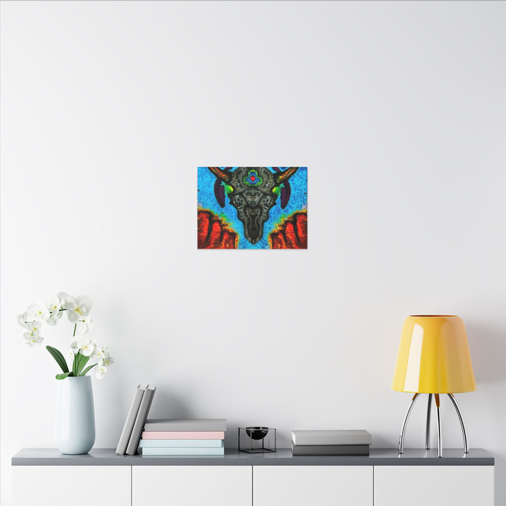 Buffalo Skull Tie-Dye Canvas Print | JamminOn