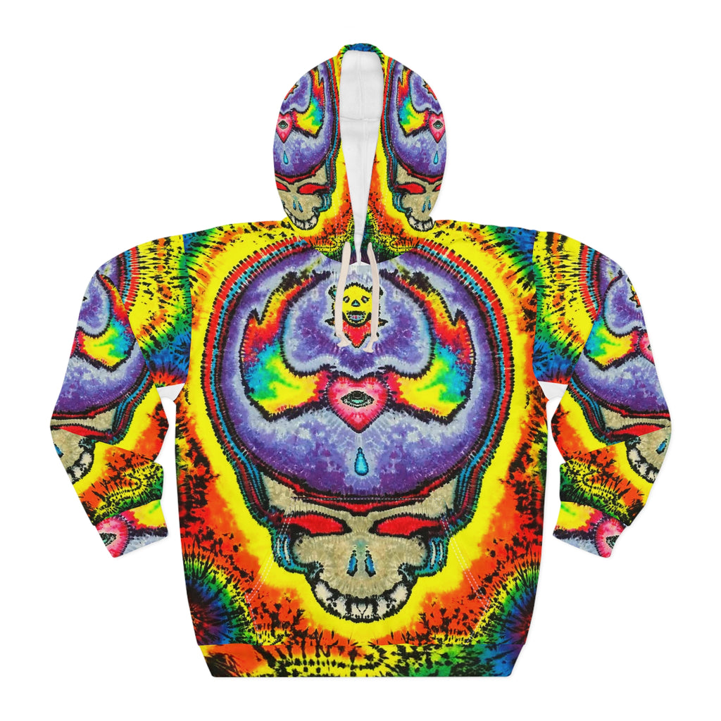 Stealie Yer Face Bear Heart Tie-Dye AOP Hoodie | JamminOn