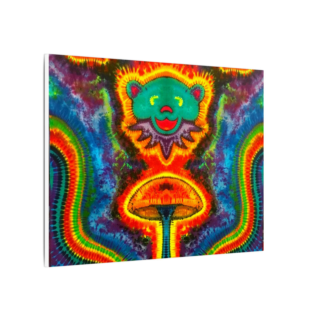 Bear and Mushroom Tie-Dye Canvas Print | JamminOn