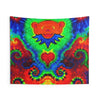 Orange Bear Rainbow Spirals Tie-Dye Wall Tapestry | JamminOn