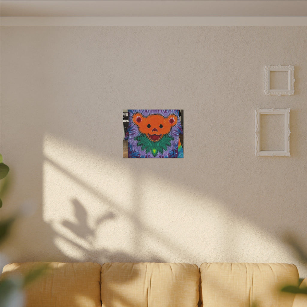 Orange Bear Radial Tie-Dye Wall Art Canvas Print | JamminOn