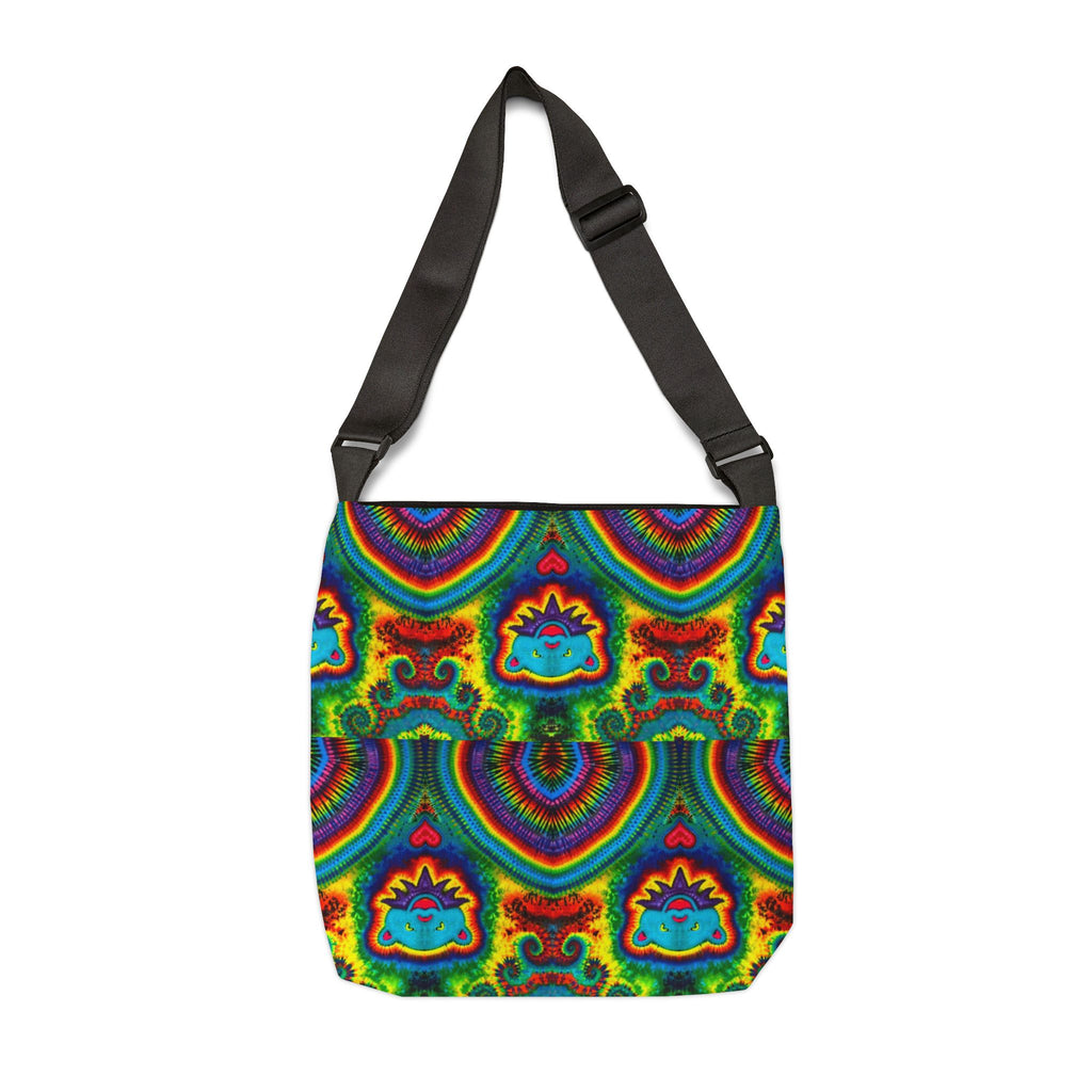 Teal Bear Rainbow Fans Tie-Dye Tote Bag | JamminOn