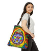Stealie Skull Bear Heart Tie-Dye Tote Bag | JamminOn