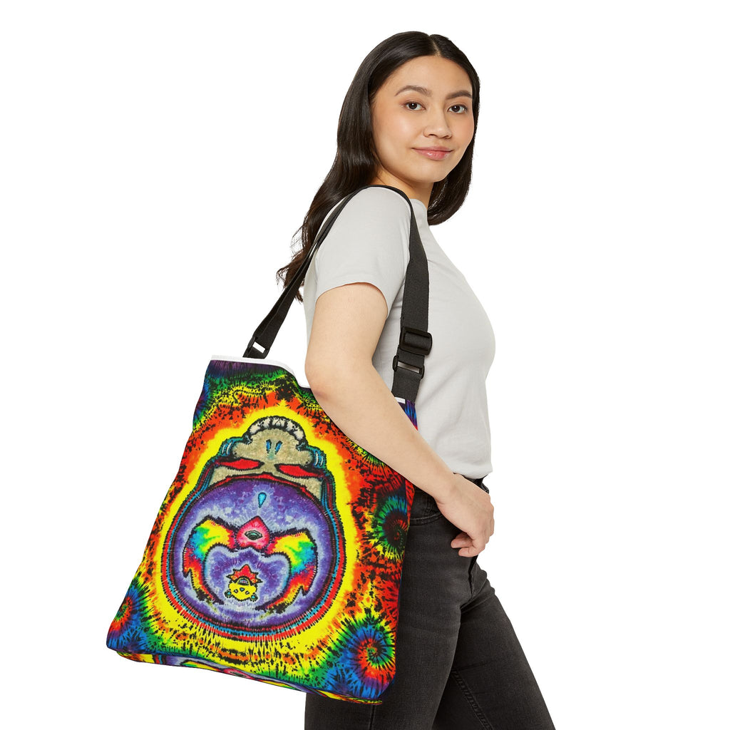 Stealie Skull Bear Heart Tie-Dye Tote Bag | JamminOn