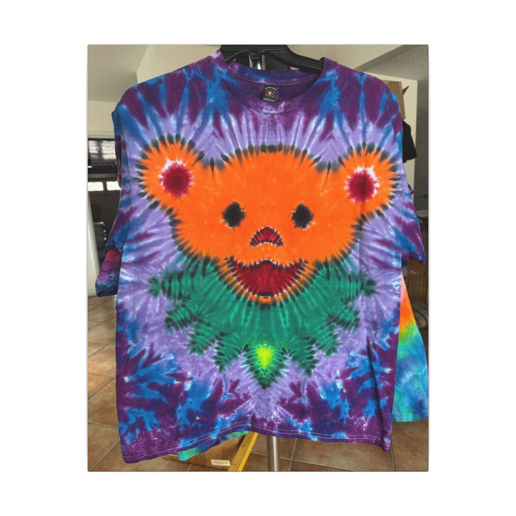 Orange Bear Radial Tie-Dye Wall Art Canvas Print | JamminOn