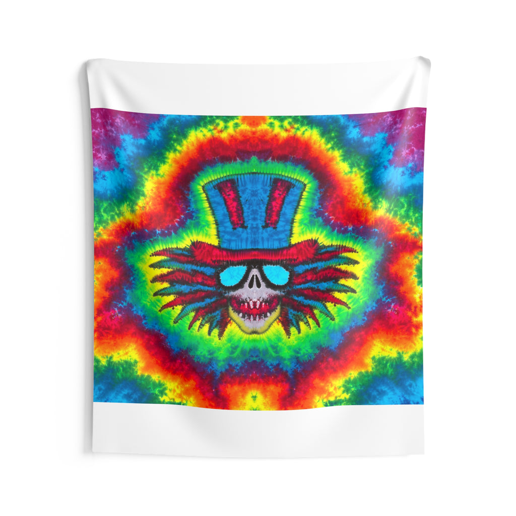 Top Hat Skull Starburst Tie-Dye Tapestry | JamminOn