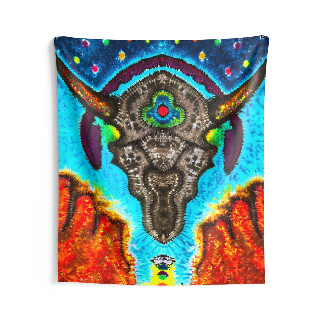 Desert Skull Cosmic Tie-Dye Wall Tapestry | JamminOn