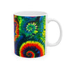 Purple Dancing Bear Hearts Tie-Dye Ceramic Mug | JamminOn