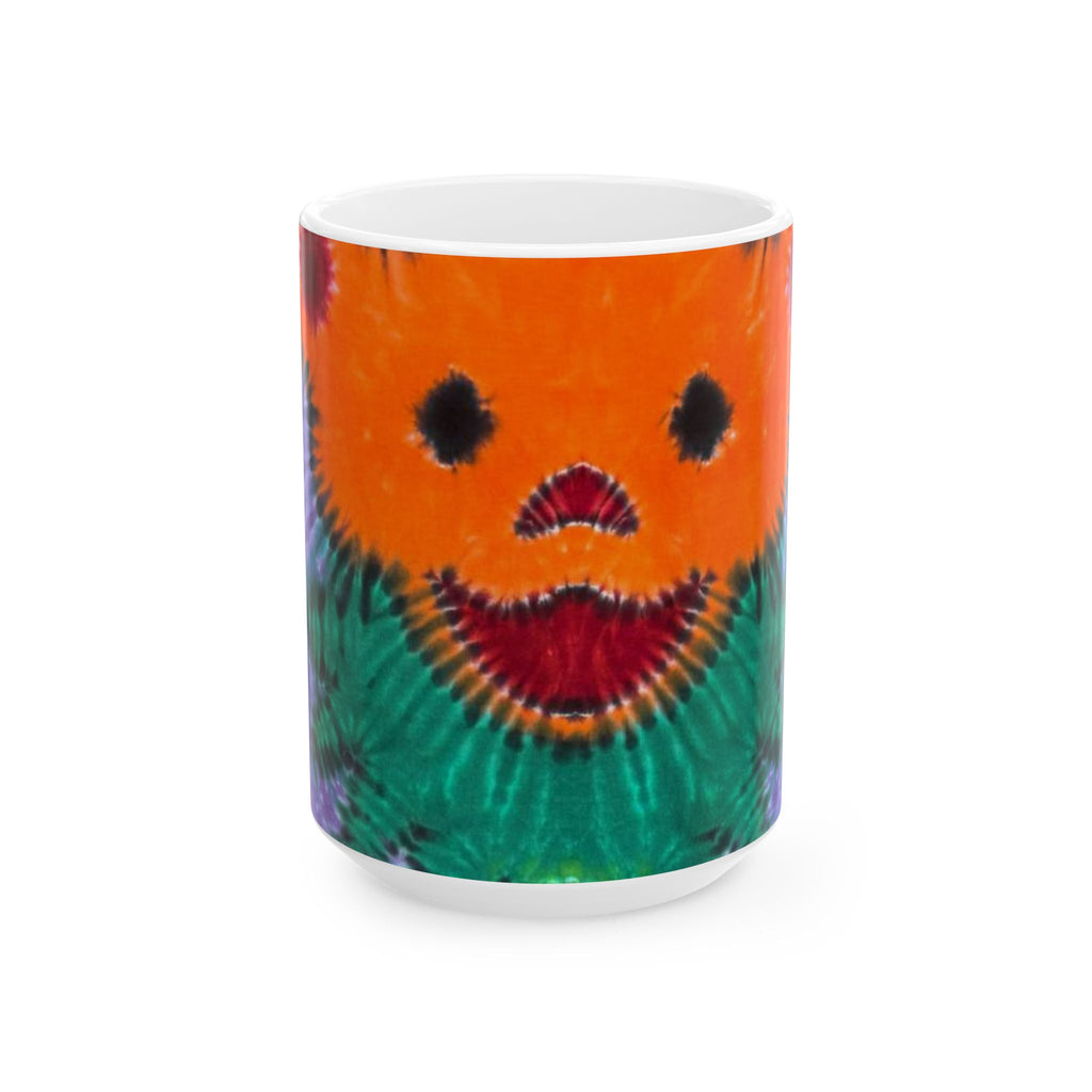 Orange Bear Radial Psychedelic Tie-Dye Coffee Mug | JamminOn