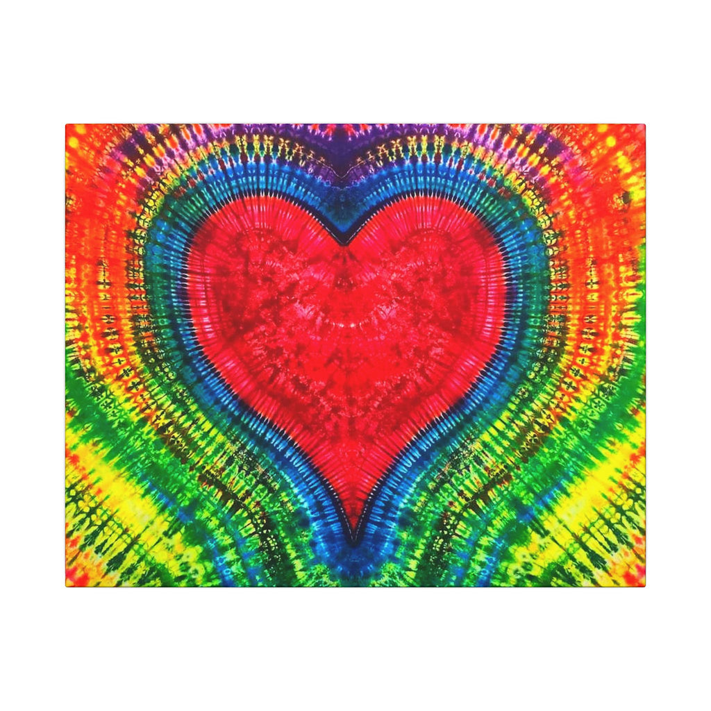 Rainbow Heart of  LOVE Tie-Dye Canvas Print | JamminOn