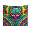 Teal Bear Rainbow Fans Tie-Dye Wall Tapestry | JamminOn
