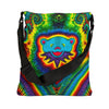 Teal Bear Rainbow Fans Tie-Dye Tote Bag | JamminOn