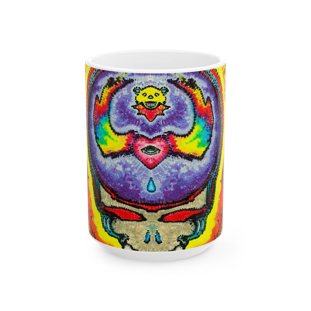 Stealie Skull Bear Heart Tie-Dye Ceramic Mug | JamminOn