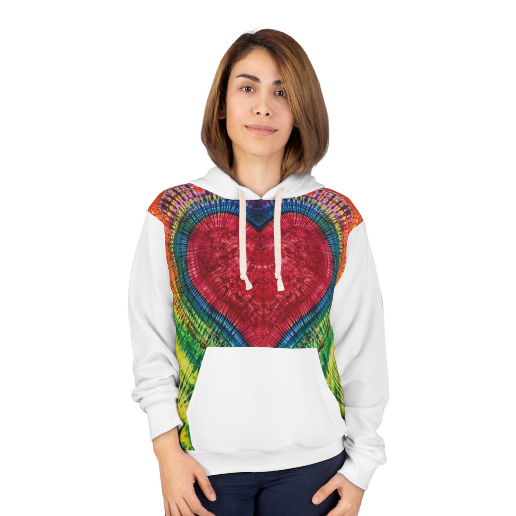 Rainbow Heart Mandala Tie-Dye AOP Hoodie | JamminOn