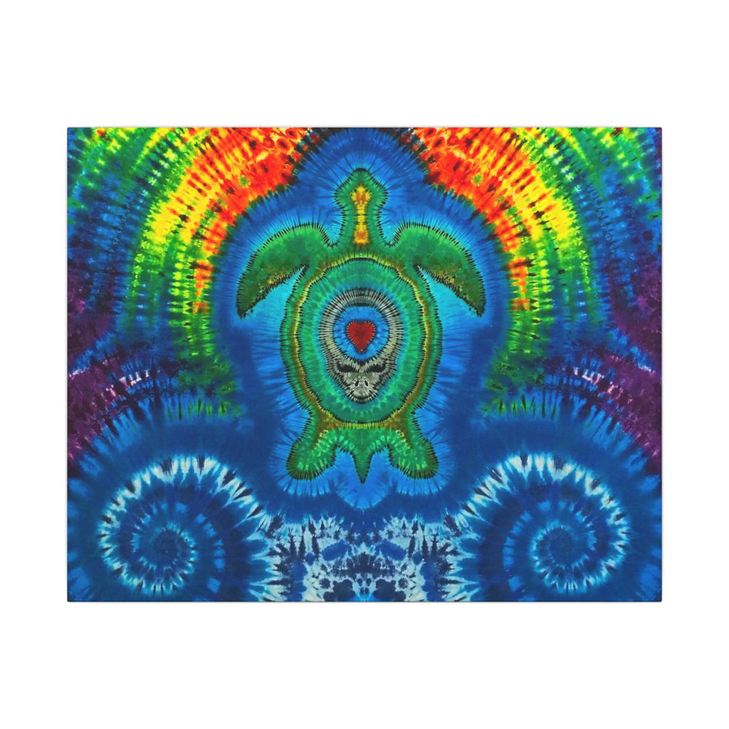 Rainbow Arch Sea Turtle Tie-Dye Canvas Print | JamminOn