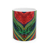Chevron Rainbow Heart Psychedelic Tie-Dye Coffee Mug | JamminOn