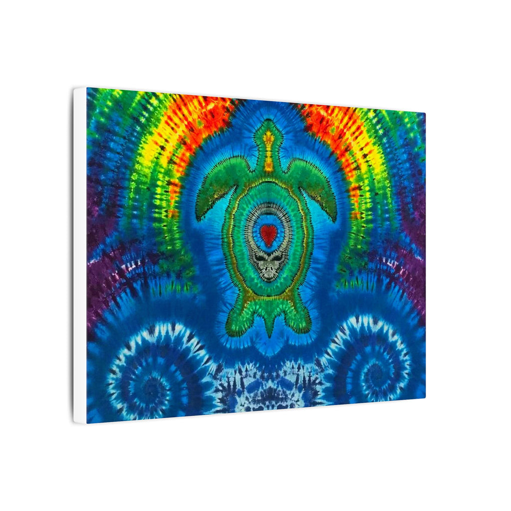 Rainbow Arch Sea Turtle Tie-Dye Canvas Print | JamminOn