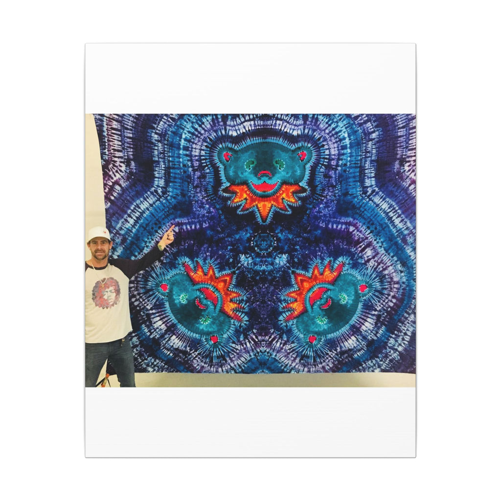 Cosmic Bear Mandala Tie-Dye Wall Art Canvas Print | JamminOn