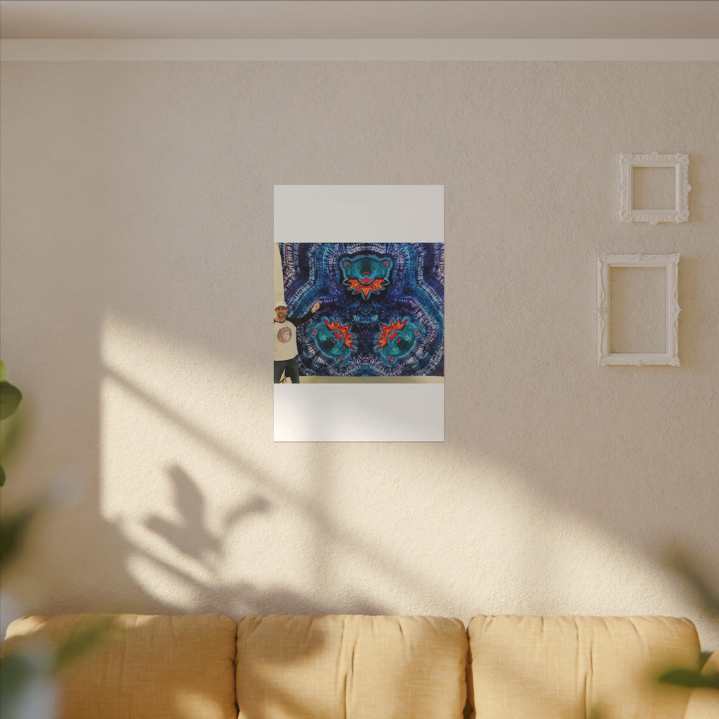 Cosmic Bear Mandala Tie-Dye Wall Art Canvas Print | JamminOn