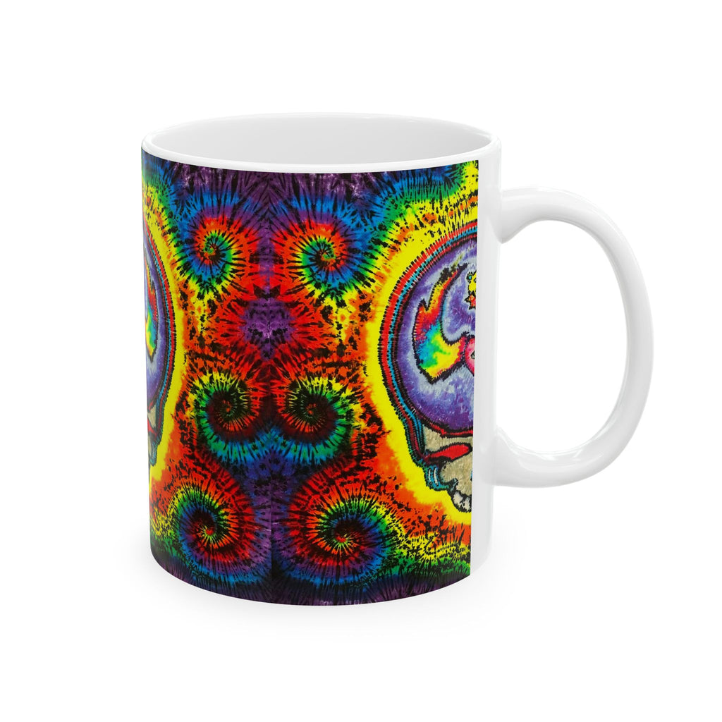 Stealie Skull Bear Heart Tie-Dye Ceramic Mug | JamminOn