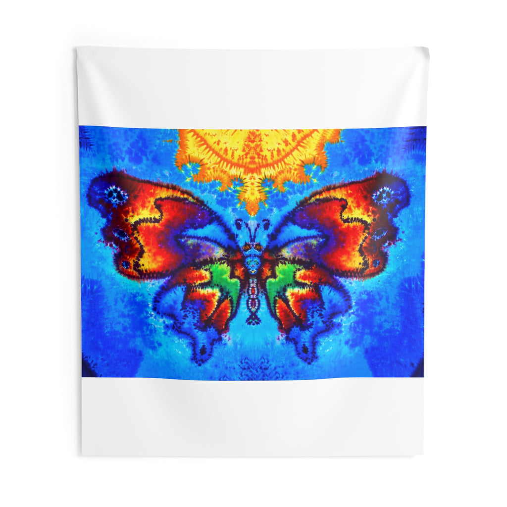 Blue Moth Tie-Dye Psychedelic Wall Tapestry | JamminOn