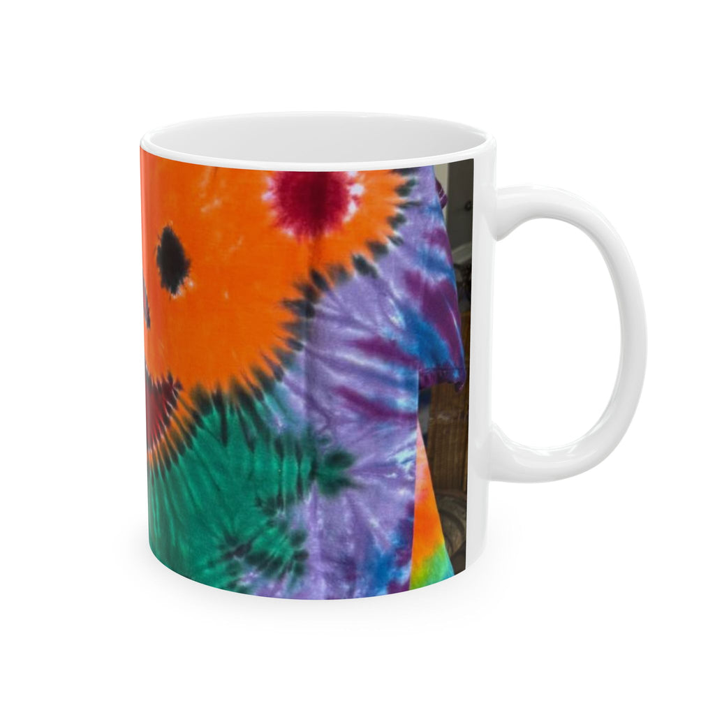 Orange Bear Radial Psychedelic Tie-Dye Coffee Mug | JamminOn