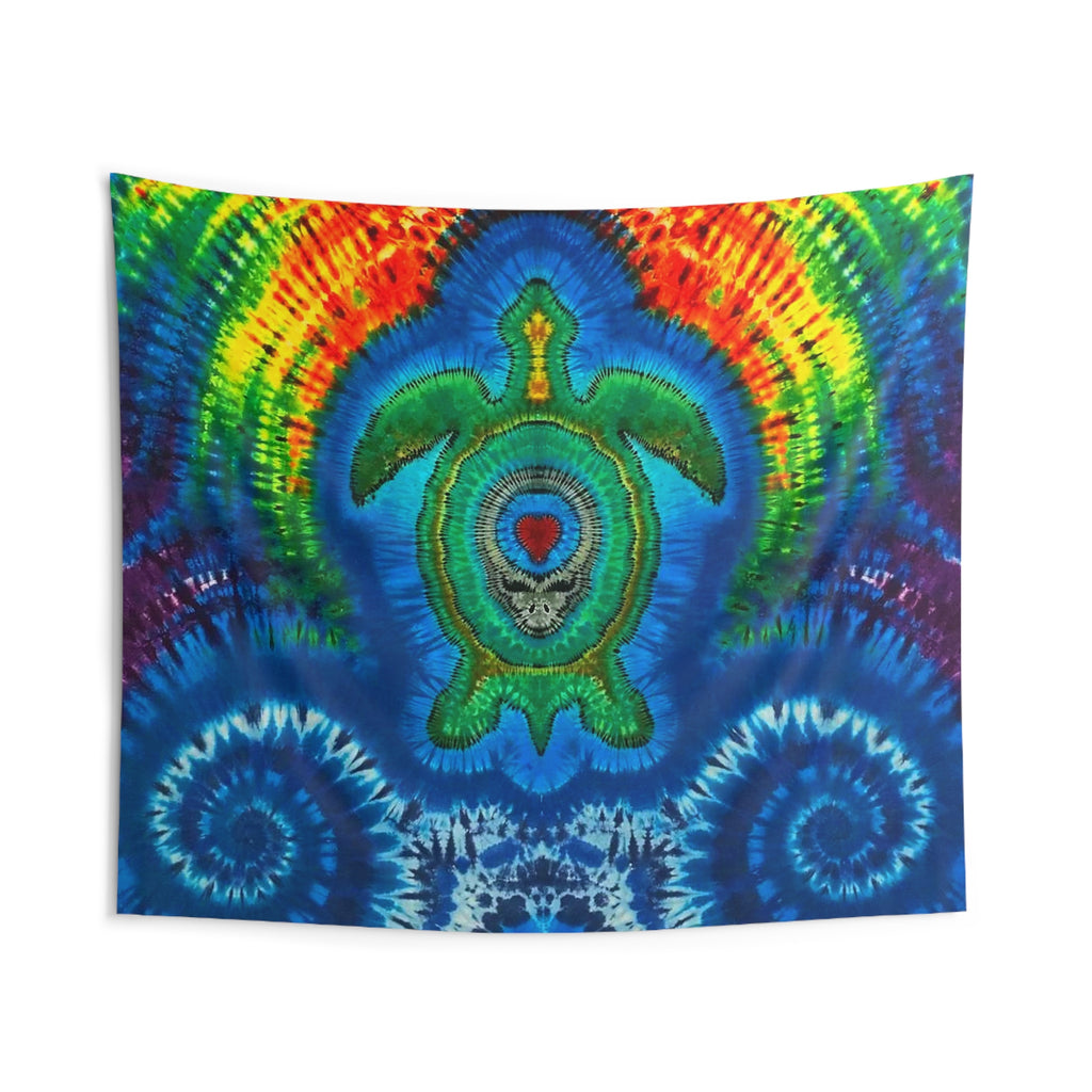 Rainbow Arch Sea Turtle Tie-Dye Wall Tapestry | JamminOn