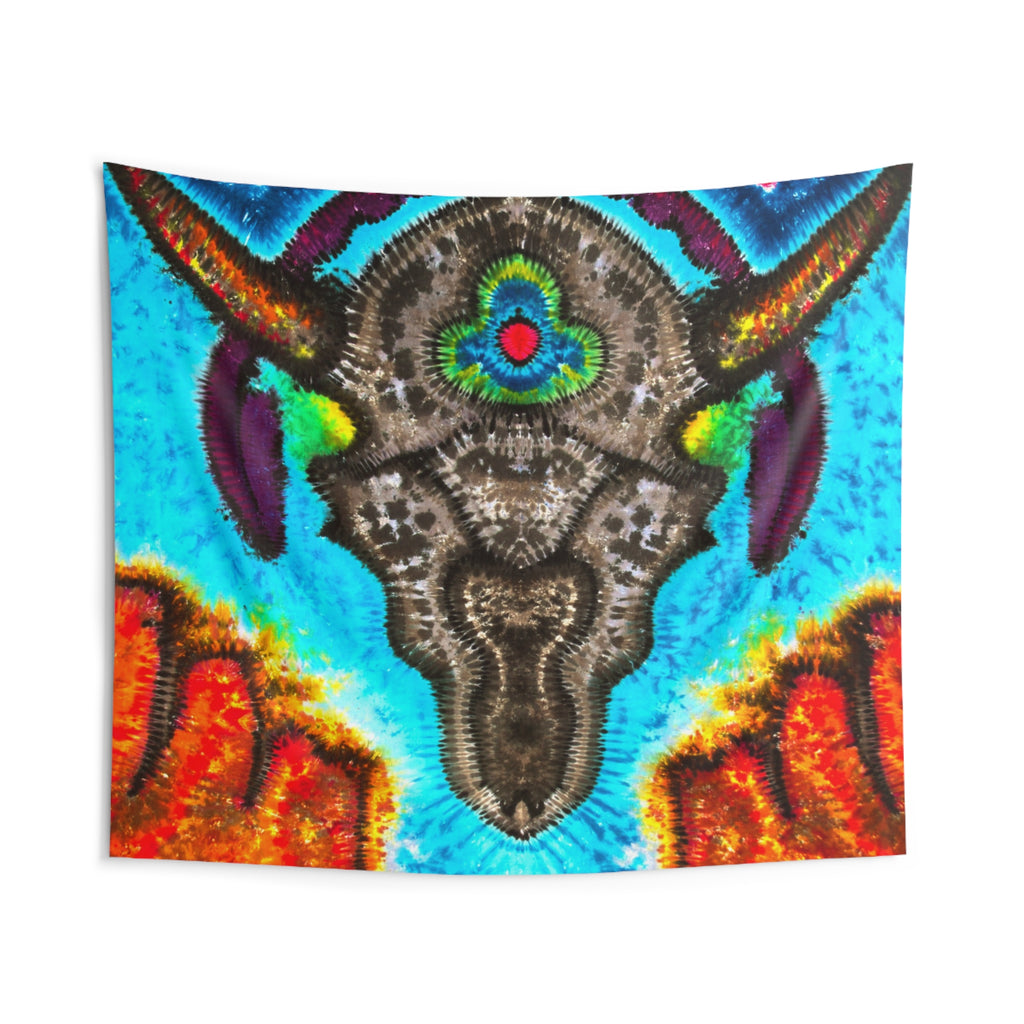 Desert Skull Cosmic Tie-Dye Wall Tapestry | JamminOn