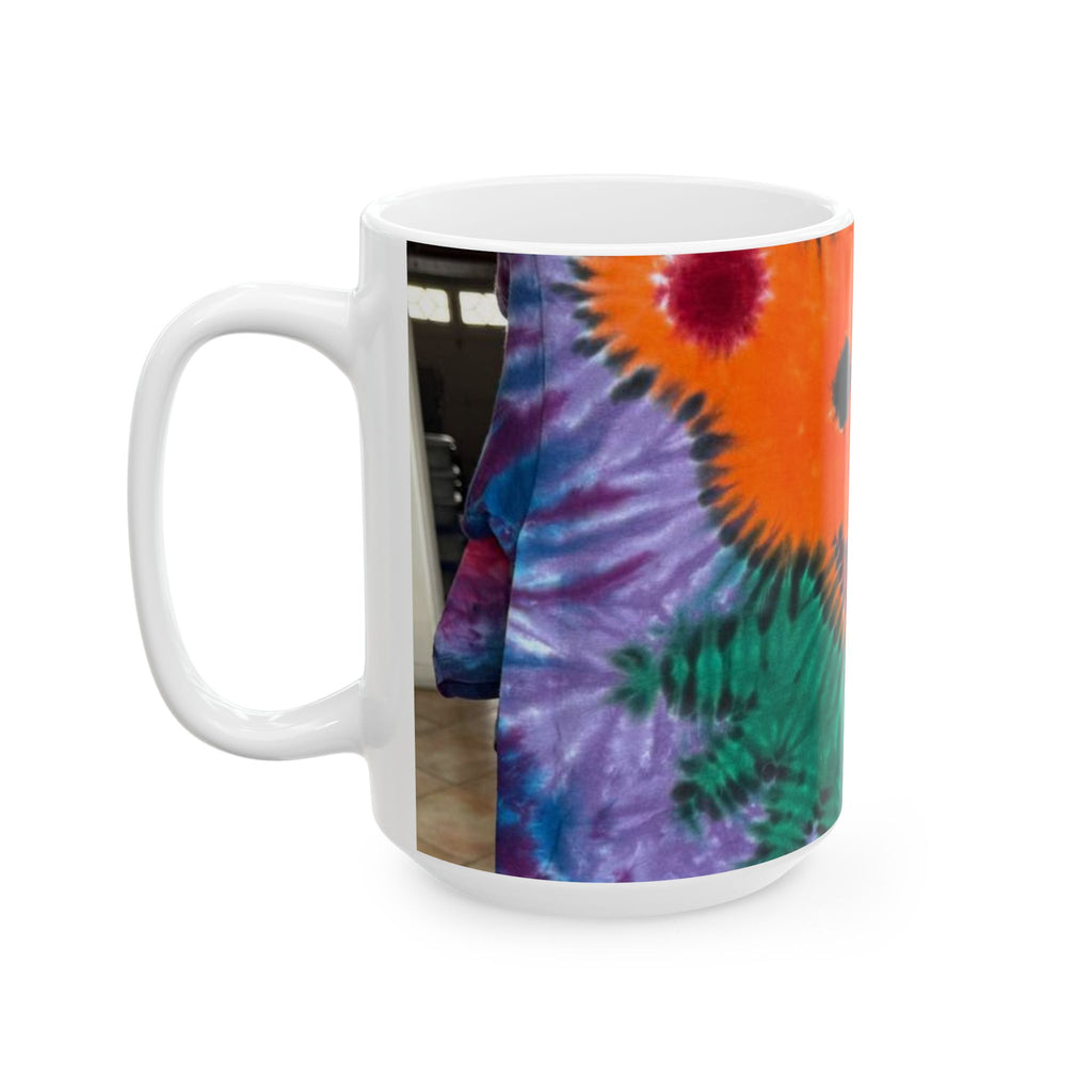 Orange Bear Radial Psychedelic Tie-Dye Coffee Mug | JamminOn