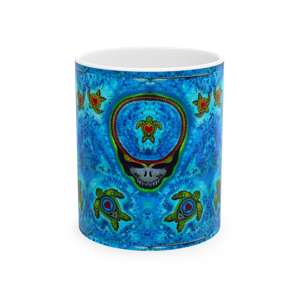 Peace Sign Fire Tie-Dye Ceramic Mug | JamminOn