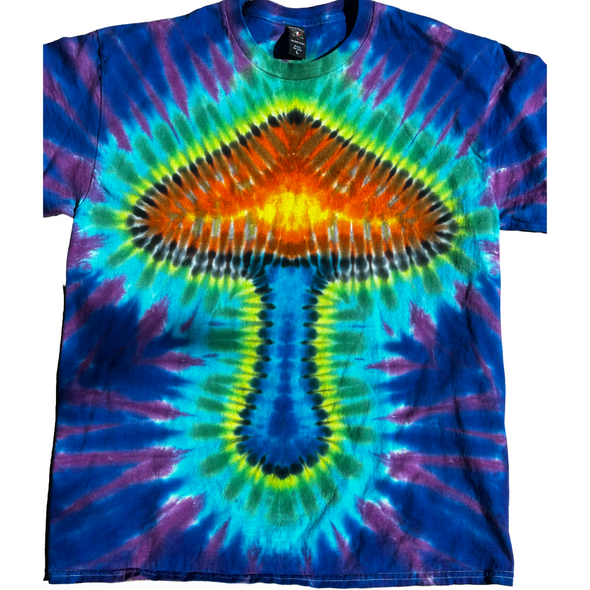 Mushroom Blue Tie-Dye Large