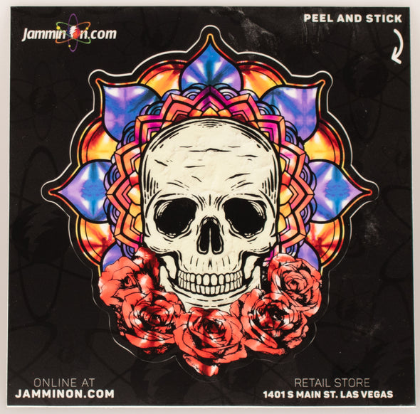 Jammin Skull Peel Off Sticker